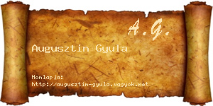 Augusztin Gyula névjegykártya