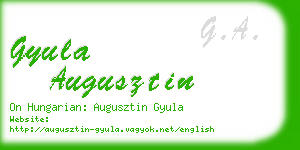 gyula augusztin business card